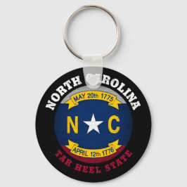 NORTH CAROLINA TAR HEEL STATLIG FLAGGA NYCKELRING