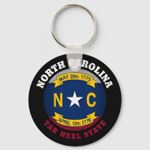 NORTH CAROLINA TAR HEEL STATLIG FLAGGA NYCKELRING