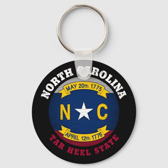 NORTH CAROLINA TAR HEEL STATLIG FLAGGA NYCKELRING (Framsida)