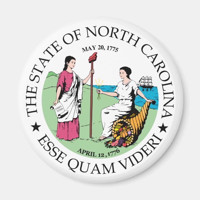 North Carolina-tecken Magnet (Framsidan)