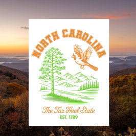 North Carolina The Tar Heel State Est. 1789 Travel Vykort