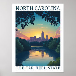 North Carolina, Tjärstaten USA Travel Ställe Poster