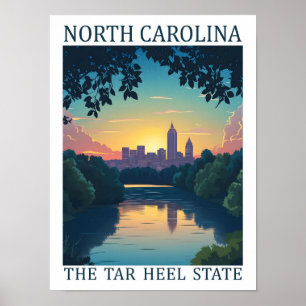North Carolina, Tjärstaten USA Travel Ställe Poster