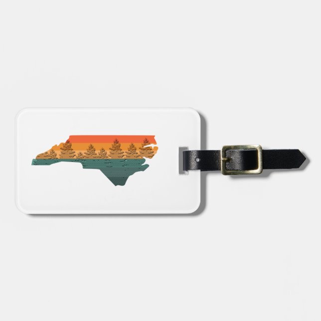 North Carolina Träd Silhouette Bagagebricka (Horisontell Framsida)