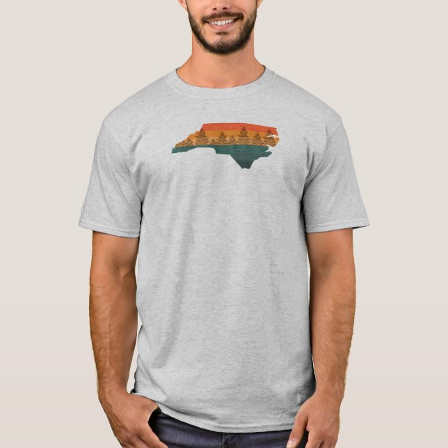 North Carolina Träd Silhouette T Shirt (Framsida)
