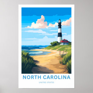 North Carolina United Stater Travel Print Poster