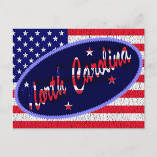 North Carolina US flagga vykort