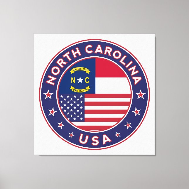 North Carolina, USA States, North Carolina poster Canvastryck (Framsida)