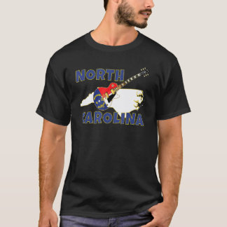 North Carolina Vägkarta The Tarheel State NC Flagg T Shirt