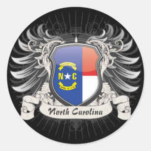 North Carolina vapensköld Runt Klistermärke