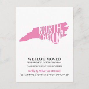 NORTH CAROLINA Vi har flyttat Nytt adress nytt hem Vykort