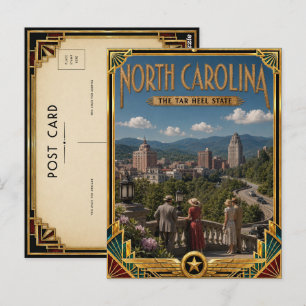 North Carolina Vintage Art Deco Golden Age Vykort