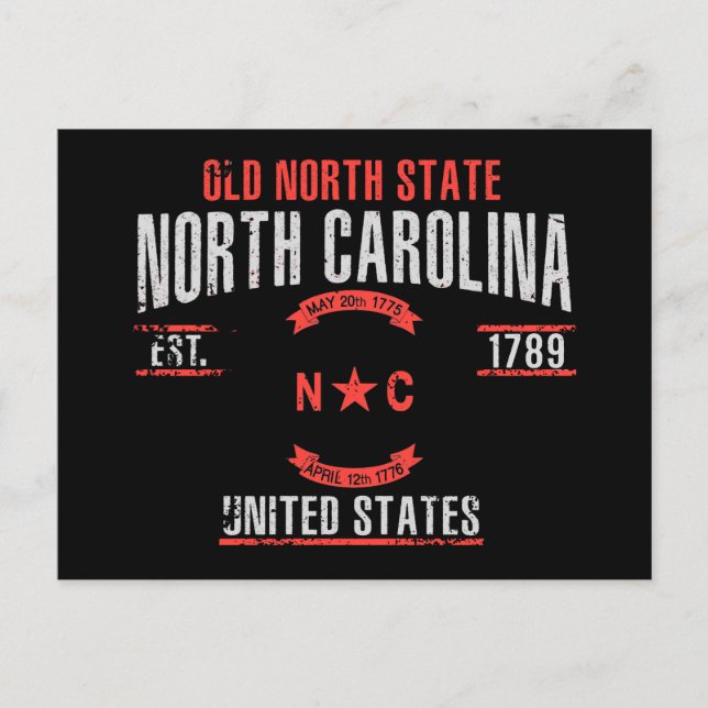 North Carolina Vykort (Framsida)