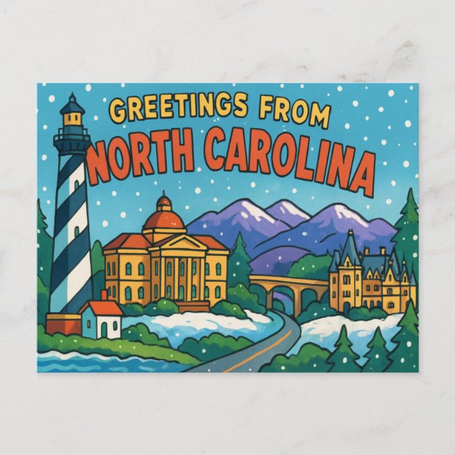 NORTH CAROLINA vykort (Framsida)