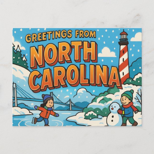 NORTH CAROLINA vykort (Framsida)