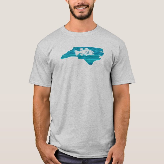 North Carolina Wave Fishing T Shirt (Framsida)