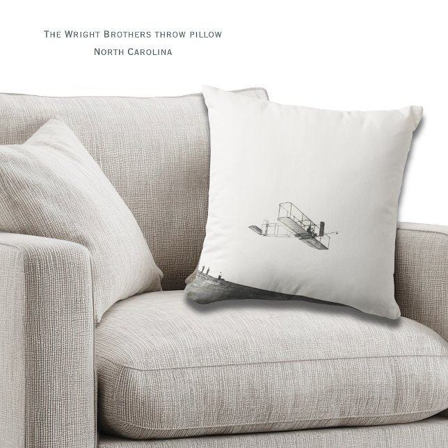 North Carolina Wright Brothers Kuddarpillow Kudde (Where history meets home decor. The Wright Brothers Throw PIllow, personalized)
