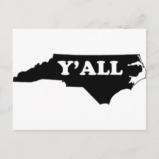 North Carolina Yall Vykort