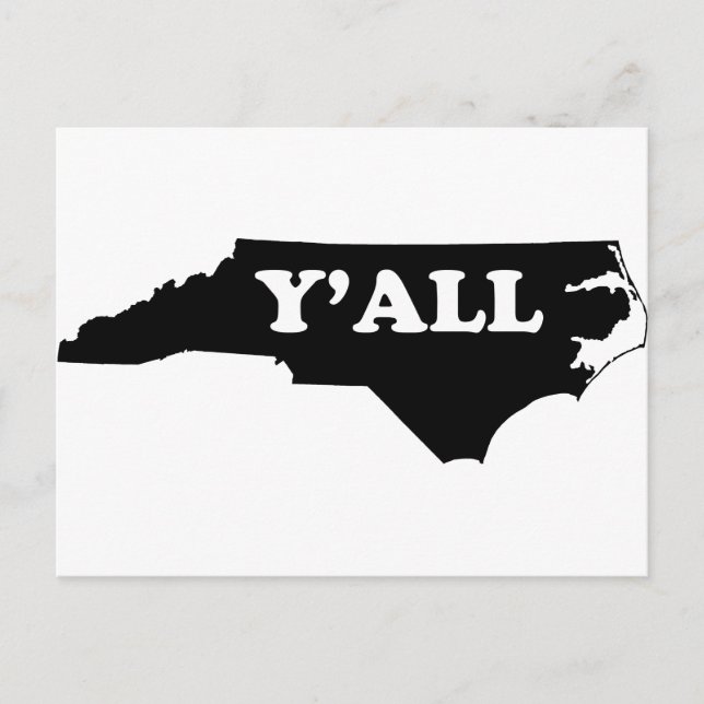 North Carolina Yall Vykort (Framsida)