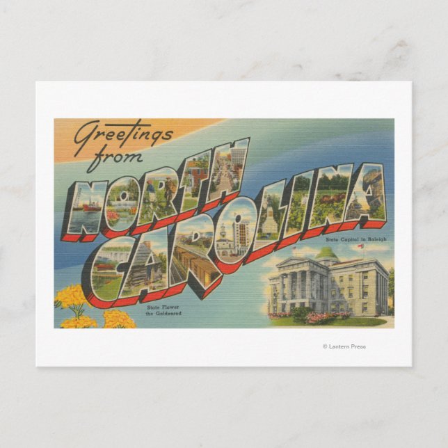 North CarolinaLarge Brev Scenes 2 Vykort (Framsida)