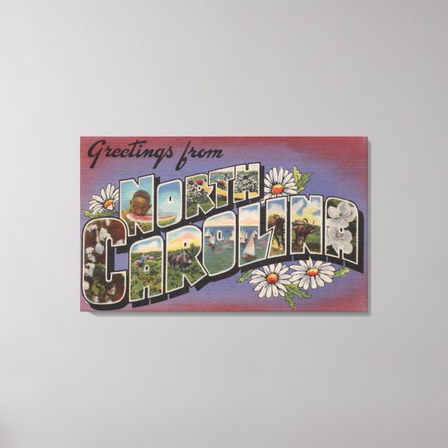 North CarolinaLarge Brev Scenes 4 Canvastryck (Framsida)