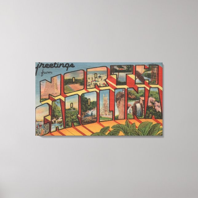 North CarolinaLarge Brev Scenes Canvastryck (Framsida)