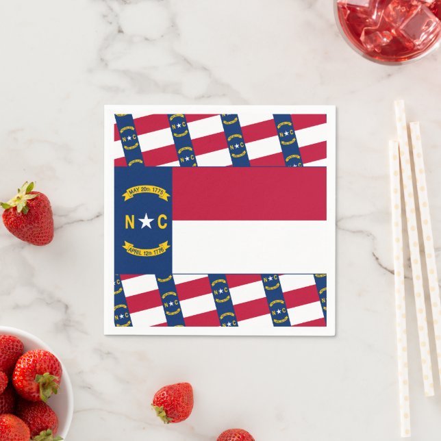 North Carolinian Flag, Flag of North Carolina Pappersservett (Insitu)