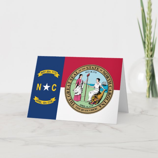 North Carolinian Flag & Seal, North Carolina Kort (Framsida)