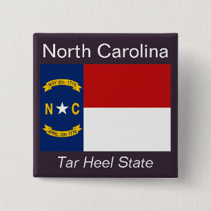 North Carolinian Flagga Button Knapp