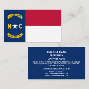 North Carolinian Flagga, Flagga of North Carolina Visitkort