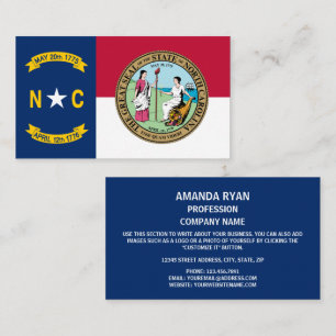 North Carolinian Flagga & Seal, North Carolina Visitkort