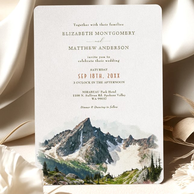 North Cascades Mountain Park Destination Wedding Inbjudningar (Skapare uppladdad)