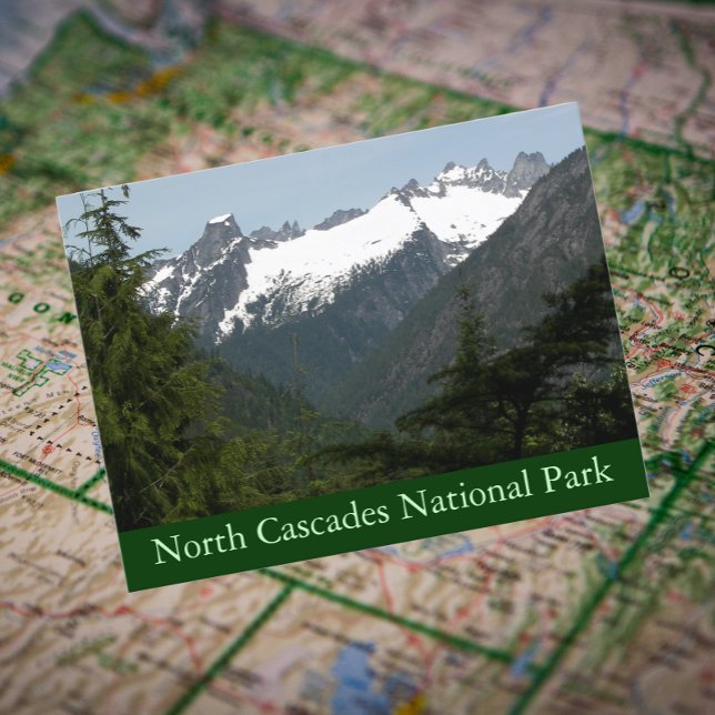 North Cascades National Park Travel Photo Vykort (In Situ Map)