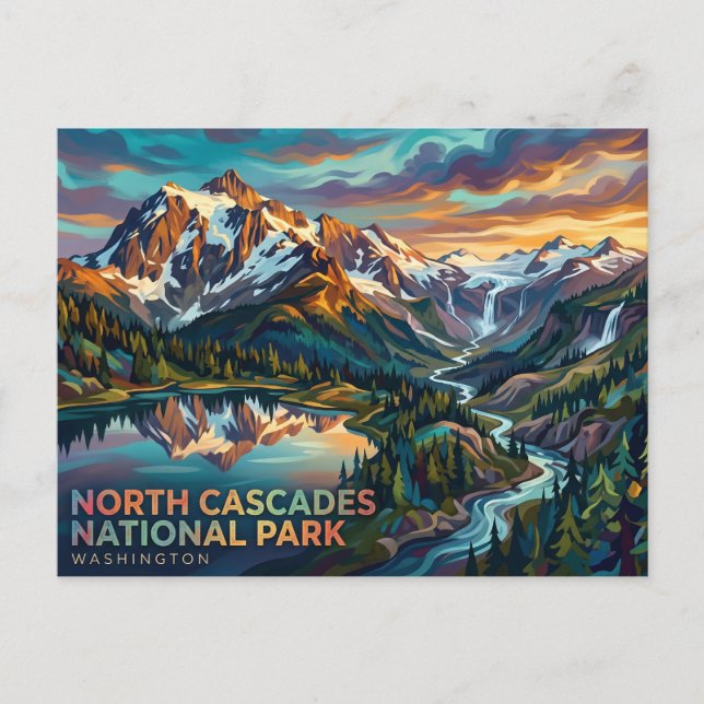 North Cascades National Park USA Vykort (Framsida)