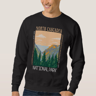 North Cascades National Park Vintage Distress Lång Ärmad Tröja
