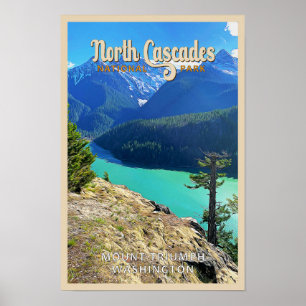 North Cascades National Park Washington Akvarell Poster
