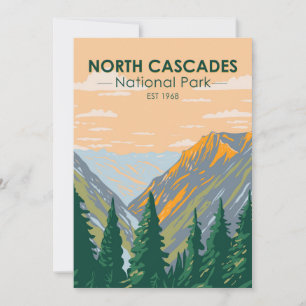 North Cascades National Park Washington Vintage Julkort