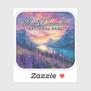North Cascades National Park Washington Vintage Klistermärken