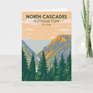 North Cascades National Park Washington Vintage Kort