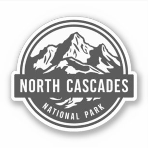 North Cascades nationalpark Black White Emblem Klistermärken