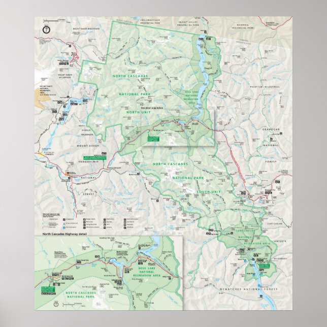 North Cascades nationalpark Poster (Framsidan)