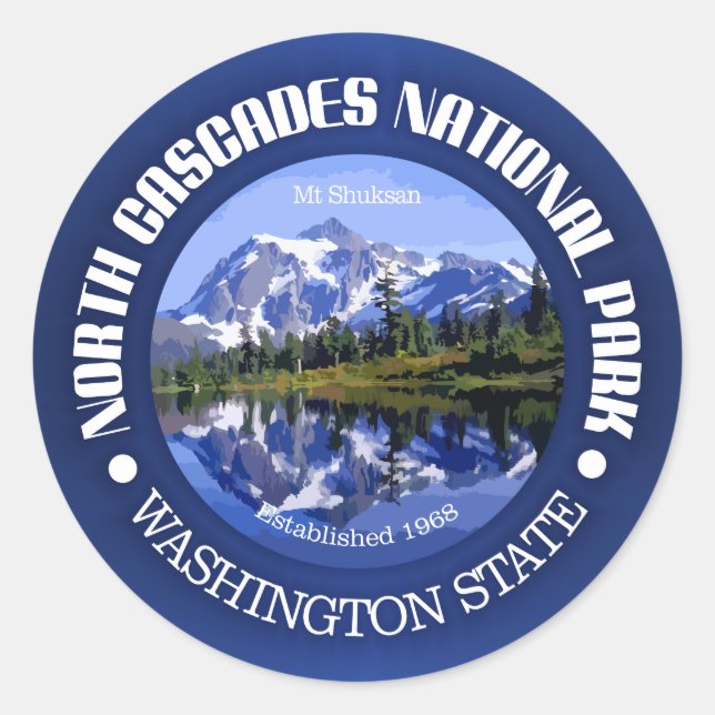 North Cascades nationalpark Runt Klistermärke (Framsida)