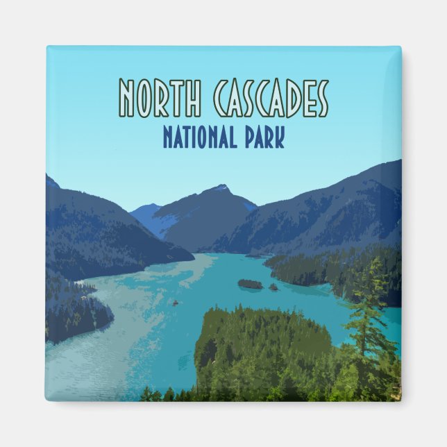 North Cascades nationalpark Washington Magnet (Framsidan)