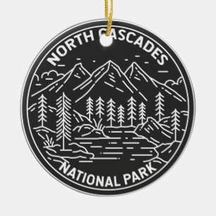 North Cascades nationalpark Washington Monoline Julgransprydnad Keramik
