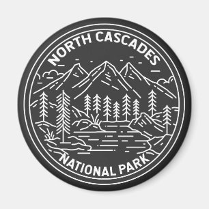 North Cascades nationalpark Washington Monoline Magnet