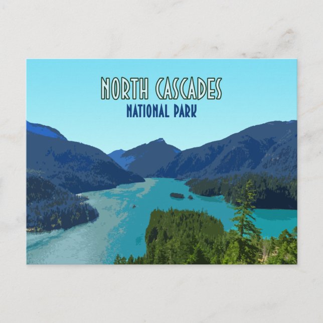 North Cascades nationalpark Washington Vykort (Framsida)