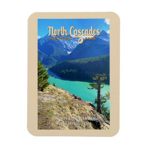 North Cascades nationalpark Washington Watercolor Magnet