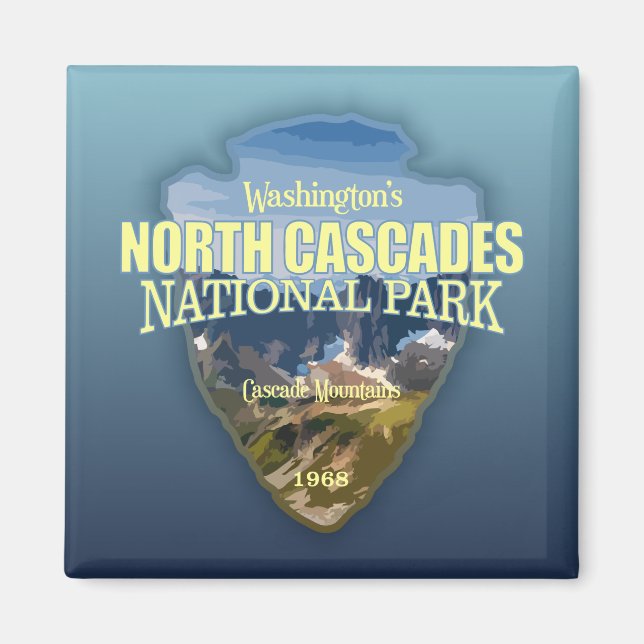 North Cascades NP (pilhuvud) Magnet (Framsidan)