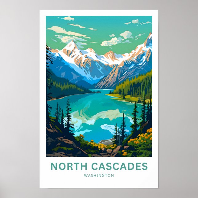 North Cascades Washington Travel Skriv ut Poster (Framsidan)