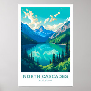 North Cascades Washington Travel Skriv ut Poster